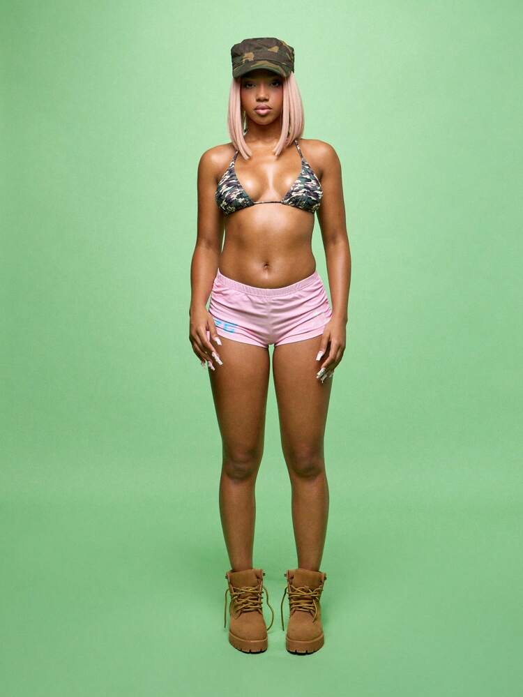 SUMWON WOMEN Szorty z wysokim stanem i ściągaczem bocznym