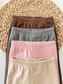 4pcs/Set Cute Casual Knitted Baby Girl Heart Pattern Pants, Versatile For Autumn/Winter Newborn Leggings Baby Leggings Baby Girl Leggings Newborn Baby Pants Baby Trousers Back To School Fall - Multicolor - View 4