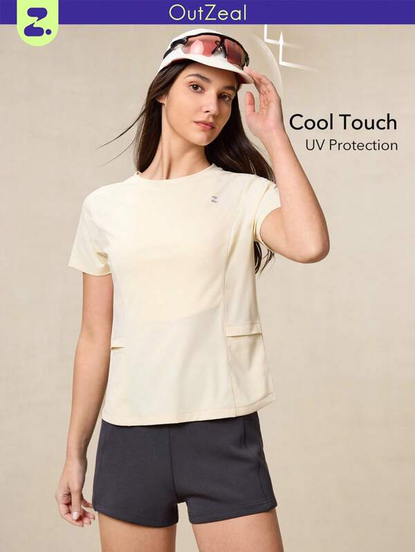 OutZeal SunProof UPF50+ Cooling Sun Protection Round Neck Pocket Tee Women