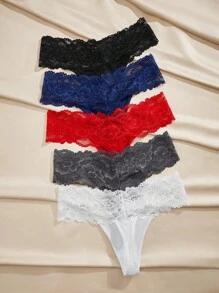 Charlaine 5 gói quần lót ren tương phản, đồ lót gợi cảm - Nhiều màu - Xem 2