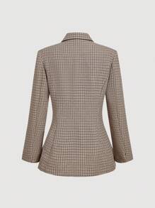 SHEIN MOD Plaid Waist Cinched Women's Long Sleeve Jacket And Pants Casual Suit Set In Fall/Winter,Christmas Clothes For Women,Women's Winter Clothes