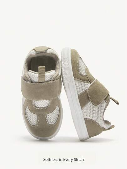 Cozy Pixies Zapatos deportivos transpirables con suela suave, de diseño versátil y casual, con empalme de colores en contraste, aptos para niños pequeños en edad preescolar