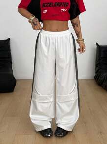 Coolane Lễ hội Rave mùa hè dành cho nữ, trang phục dạo phố, quần ống rộng cổ điển Y2K - trắng - Xem 4