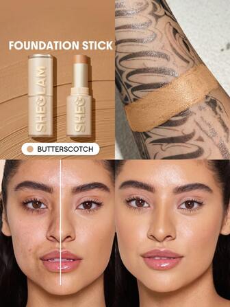 Skin Magnet High Coverage Foundation Stick-Butterscotch Long-Lasting Poreless Flawless Easy To Use Full Coverage Foundation Stick For All Skin Type Non-Fading Sweat-Proof Weightless Cruelty-Fre Smooth Natural Skin-Like Finish Breathable Foundation Stick Gentle Formula Foundation Makeup Graduation Birthday Holiday Summer Fall Autumn Y2K Fancy Fashion Women Brand Makeup Cosmetic Beauty Party Beach Travel Camping Outdoors School Campus Trip Festivals Decor Gift Present Rose Girl Cosplay Best Color Charm Vibe