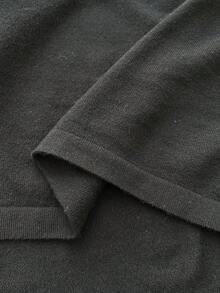 Flirla Suéter de punto elegante de unicolor con parches de encaje y retorcido para tallas grandes