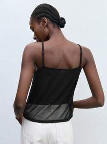 Maija Women's Summer Rivet Decor Loose Camisole Y2k Clothes Country Concert Top Going Out Tops Coquette Club Outfits Women Sexy  Studded Top Eyelet Top For Women Studded Tank Top Sequin Top Rhinestone Top Tops For Going Out Halloween Clothes Women Tank Tops Women - Black - View 2