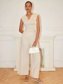 Chiquease Women Two Pieces Outfits For Daily Wear - Apricot - View 7