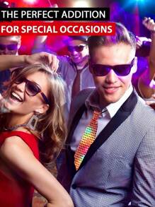 1/2/4/8个装 LED发光蝴蝶结发带 派对发光配饰 彩色毛线狂欢发带 多种灯光模式 夜光霓虹派对用品 - 彩色 - 查看 2