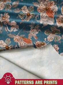 SHEIN LUNE Women's Casual Vintage Floral Pattern Short Dress, Suitable For Spring And Summer Chic Dress