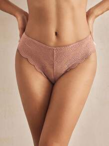 Charlaine 3 条装 花卉蕾丝扇贝边内裤 性感内衣 - 彩色 - 查看 3