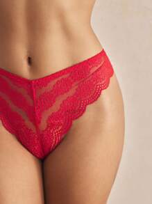 Charlaine 3 条装花卉蕾丝扇贝边内裤，性感内衣 - 彩色 - 查看 4