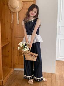 Hapijoa Tween Girls Daily Casual Denim Set - Blue - View 4