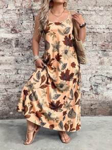 EMERY ROSE Đầm Maxi in họa tiết cây thường ngày cho nữ cỡ lớn - Nhiều màu - Xem 6