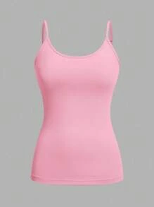 SHEIN EZwear 4 件套黑色、粉色、灰色、白色休闲简约吊带背心，适合夏季 - 彩色 - 查看 8