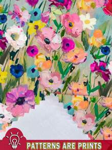 Soleia 大码女式复古热带花卉印花上衣，休闲度假风格，性感气质，可爱的 Y2K Coconutgirl 波西米亚音乐节风格，适合夏季 - 彩色 - 查看 3