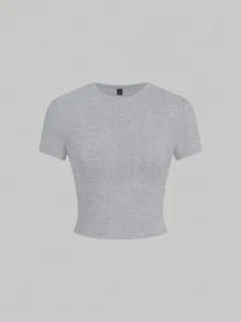 SHEIN EZwear 5件装基本款纯色修身短袖T恤 - 彩色 - 查看 8