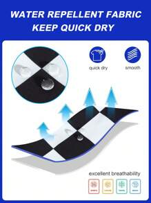 Zalmeno 男士字母和棋盘格印花抽绳腰沙滩短裤 - 黑色 - 查看 6