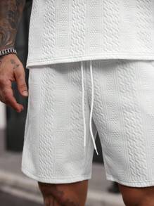 Manfinity Homme Maglietta premium da uomo con texture jacquard, outfit alla moda, il miglior regalo per il fidanzato o il marito