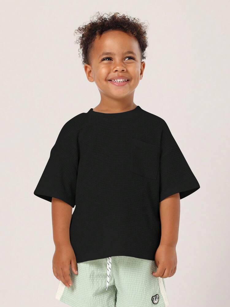 Waffle Knit Short Sleeve Crewneck T Shirt