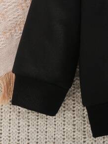 SHEIN 2pcs Baby Boys Sweatshirt + Jeans Set, Round Neck Black Star Print Long Sleeve Sweatshirt Paired With Casual Denim Pants, Fashionable Everyday Wear, Suitable For Autumn/Winter - Black - View 5