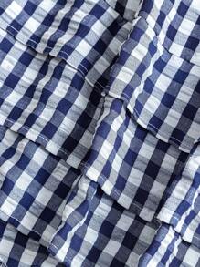 EMERY ROSE Plaid Sleeveless Plus Size Dress, Summer - Navy Blue - View 5