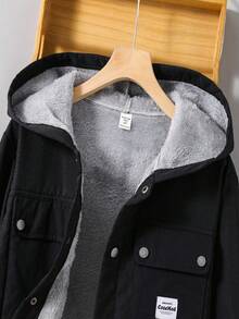 SHEIN Teen Boys' Utility Pockets Fitted Fleece Lined Jacket, Casual College Style, Comfortable & Fashionable, Versatile & Practical, Soft Fabric, Suitable For Daily Wear, School, Travel, Outdoor Activities, Autumn/Winter Teen Boy Jackets Boys Winter Jackets Boys Fleece Lined Jacket Boys Hooded Jacket Boys Fall Jacket Boys Hooded Jackets Boys Fall Jackets Jackets Hoodie Jackets Hoodie With Conneted Pockets Boys Boys Jackets Fall Winter Boy Coats Fall Autumn And Winter Plush Lining Jacket