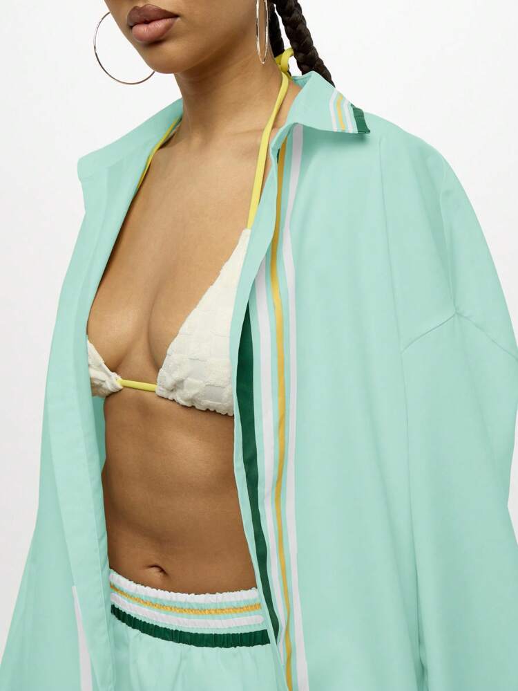 SUMWON WOMEN Long Sleeve Resort Shirt With Citrus Print