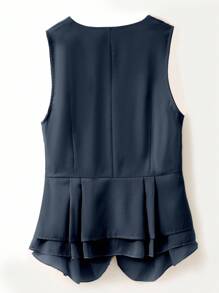 INAWLY Áo khoác cardigan không tay giản dị mới, áo nữ cỡ lớn ôm vừa vặn đa năng - Màu xanh hải quân - Xem 2