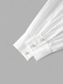 SHEIN MOD Áo sơ mi dài tay phối màu tương phản cho nữ, áo kiểu ngắn, áo sơ mi cổ bẻ, áo sơ mi lửng, áo kiểu vải tweed, áo kiểu nữ, áo sơ mi thanh lịch, áo đi học, áo dành cho giáo viên, áo mùa thu cho nữ, áo sơ mi nữ, phong cách quý tộc cổ điển, áo đi chơi. - Nhiều màu - Xem 3