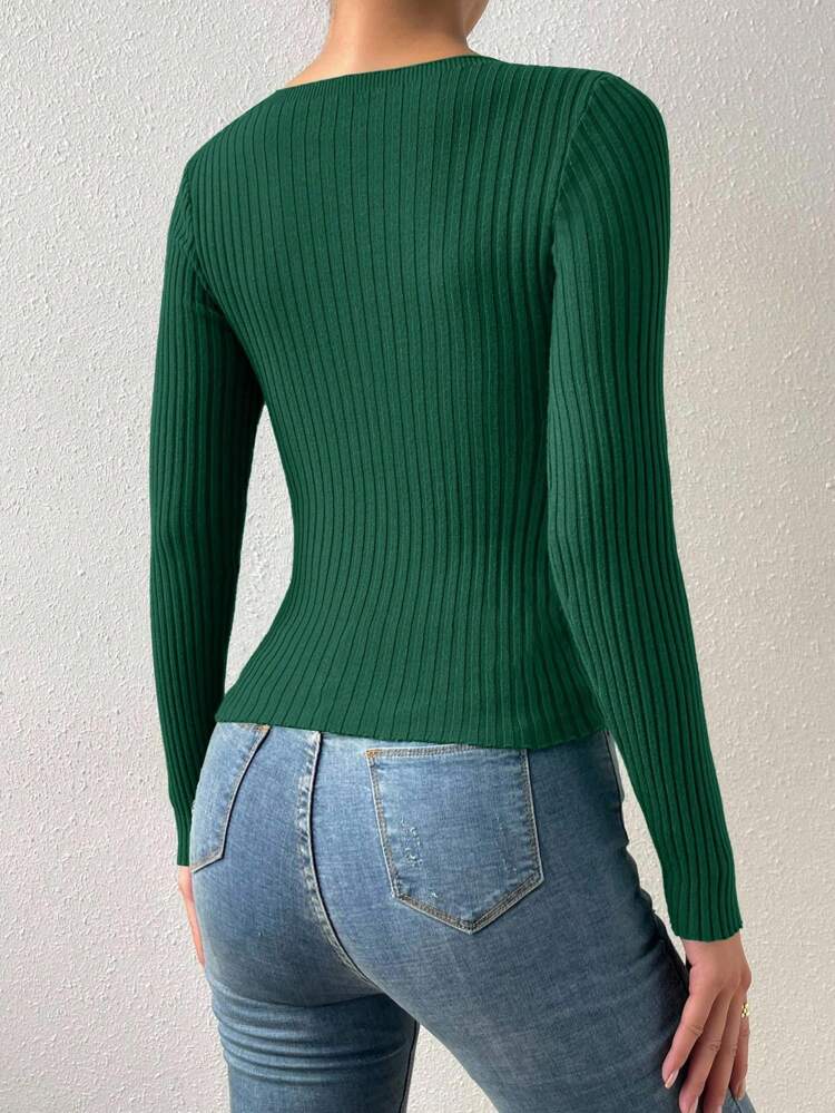 Solid Color Twisted Hollow Out Sweater,Long Sleeve Tops Knit Pullover Fall Winter Sweater