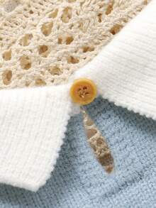 SHEIN 两件套绅士风毛衣套装，翻领套头毛衣和休闲裤针织男婴套装，男婴蓝色针织套装，蓝色针织婴儿套装，男婴两件套针织套装，男婴麻花针织毛衣套装，男婴两件套针织套装，男婴麻花针织套装，蓝色男婴毛衣套装，针织男婴蓝色套装，男婴针织套装，男婴长袖针织套装，蓝色两件套婴儿套装，男婴针织毛衣套装，男婴两件套套装，男婴长袖套装，秋冬季 - 藍色 - 查看 6