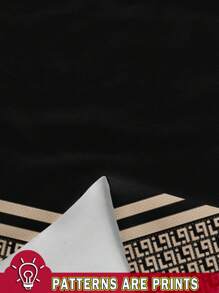 EMERY ROSE Versatile Vintage Pattern Round Neck Chest Pocket Plus Size T-Shirt, Casual & Simple, Suitable For Summer