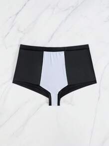 Manfinity KASUA Men's Beach Vacation Palm Tree Print Drawstring Swim Trunks Men Black Swim Trunks Men Swim Shorts - Black - View 5