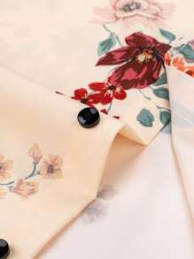 Manfinity RSRT Áo sơ mi nam tay ngắn, đơn hàng thường ngày in hoa - Màu be - Xem 5
