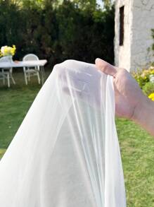 SHEIN EZwear Plus Size Women White Mesh Sheer Flared Sleeve Twist Knot Front Cardigan Winter Fall Autumn - White - View 6