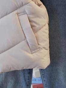 Sparklyn 女童绗缝背心，带拉链和口袋，适合外出、度假和返校穿着，秋冬季节。 - 杏色 - 查看 6