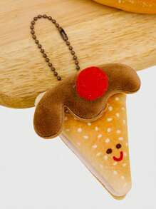 ROMWE Kawaii 可爱又有趣的巧克力蛋糕形状钥匙扣配件、包包挂件 - 摩卡棕 - 查看 5
