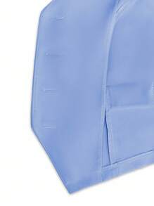 Roveilla Bộ quần áo vest cổ chữ V màu hồng lãng mạn thanh lịch cỡ lớn cho nữ, Xuân/Hè - Màu xanh bụi bặm - Xem 5