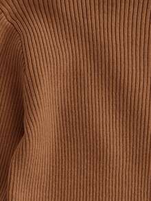 SHEIN LMoss Kids LMoss 多件装女婴高领长袖修身套头衫 - 棕色 - 查看 7