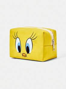 LOONEY TUNES X SHEIN 可爱卡通图案绗缝化妆包，带拉链的便携式化妆品收纳袋，多功能收纳包，轻便旅行包，男女适用 - 彩色 - 查看 2