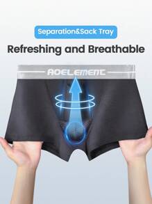 Set de 5 calzoncillos tipo bóxer para hombres con costuras invisibles y diseño de letras en colores contrastantes, cómodos y elásticos - Multicolor - Ver 5