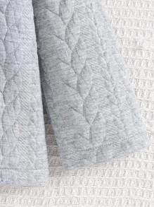 SHEIN 浅灰色男婴连帽长袖外套，绗缝设计，舒适保暖，适合秋冬季日常穿着。 - 灰色 - 查看 6