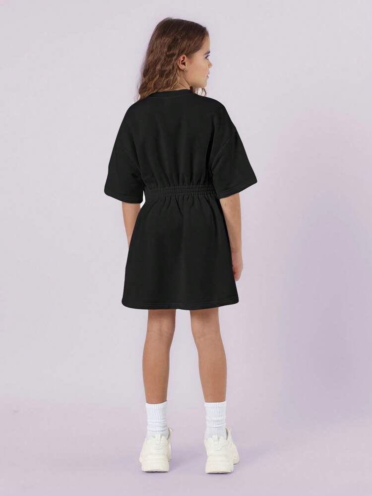 Ruched T Shirt Dress With City Names Print