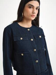 Daynim 女士休闲长袖牛仔夹克