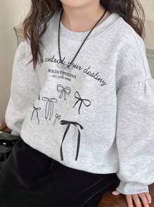 Dazy Kids 女童圆领针织印花卫衣，秋季服装