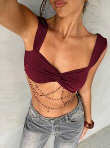 Aloruh 女士扭结波西米亚链条装饰吊带背心