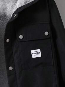 SHEIN Teen Boys' Utility Pockets Fitted Fleece Lined Jacket, Casual College Style, Comfortable & Fashionable, Versatile & Practical, Soft Fabric, Suitable For Daily Wear, School, Travel, Outdoor Activities, Autumn/Winter Teen Boy Jackets Boys Winter Jackets Boys Fleece Lined Jacket Boys Hooded Jacket Boys Fall Jacket Boys Hooded Jackets Boys Fall Jackets Jackets Hoodie Jackets Hoodie With Conneted Pockets Boys Boys Jackets Fall Winter Boy Coats Fall Autumn And Winter Plush Lining Jacket