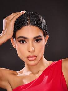 SHEIN SXY 手工制作的水钻网状镂空头饰，渔网水钻装饰配件