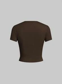 SHEIN EZwear 5件装基本款纯色修身短袖T恤 - 彩色 - 查看 3