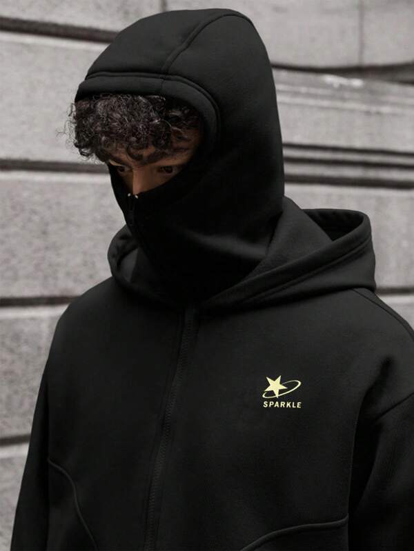 Sweat à capuche casual streetwear noir pour adolescents garçons, en tissu doux, polyvalent pour l'école, les voyages, les sports de plein air, convenant pour toutes les saisons